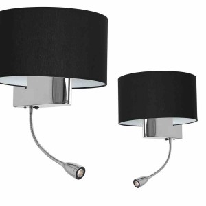 Kinkiet CASINO BLACK/CHROME 1xE27 + 1W LED